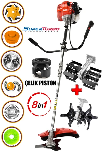 STAXX POWER 4x4 Ultra Güçlendirilmiş 8IN1 Benzinli Yan Tip Tırpan Ot Biçme Motoru + 2 Çapalama Eşeleme Seti ürün görseli 1