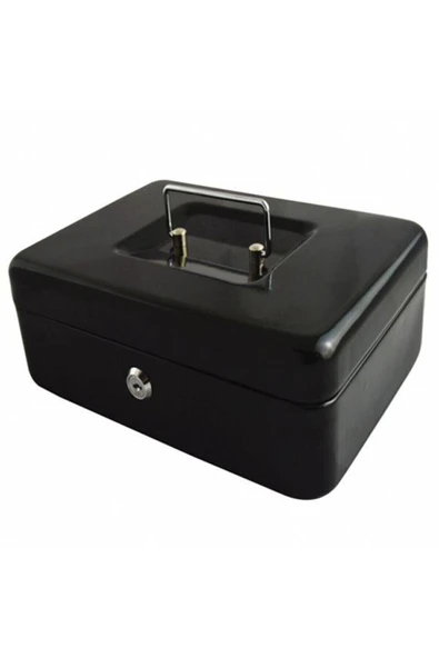 DEKO TURKEY Yerli Üretim Büyük Boy Anahtarlı Çelik Kasa Bozuk Para Kasası Nakit Kutusu Cash 9x18x25cmdkt-cashbox ürün görseli 1