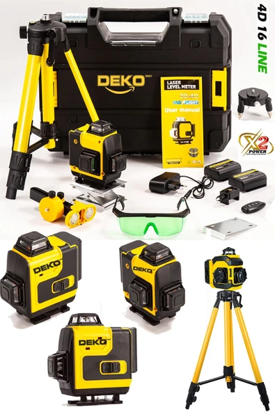 DEKO TURKEY Otomatik Hizalama 16 Köşe 360° Yeşil Lazer Çizgi