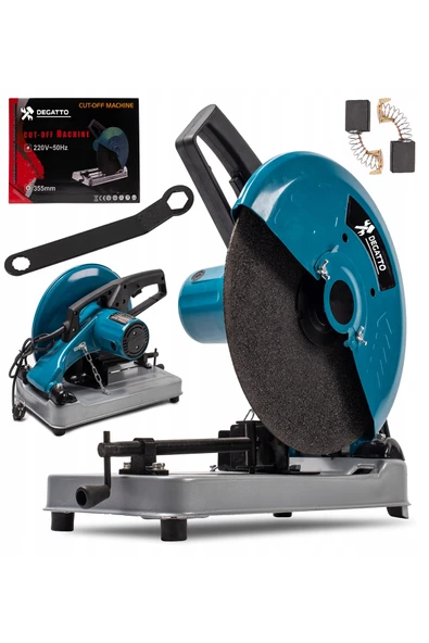 DEGATTO Alman Turbo 5000W Bakır Sargılı ÇİFT Çelik Şanzuman Profil Demir ve Metal Kesme Makinesi 355 MM ürün görseli 1