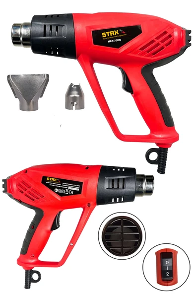 STAXX POWER RED 5000 W Çift Kademeli Sıcak Hava Isı Tabancası Çift Kademeli Termik Koruma Bakır Rezistant 1100 C ürün görseli 1