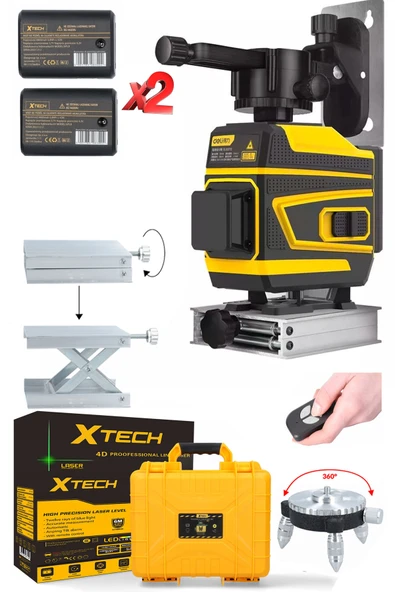 STAXX POWER 12 Köşe 360 Derece Yatay Dikey Çapraz Tripot Bağlantılı Kumandalı Ve Çantalı Lazer Metre Hizalama ürün görseli 1