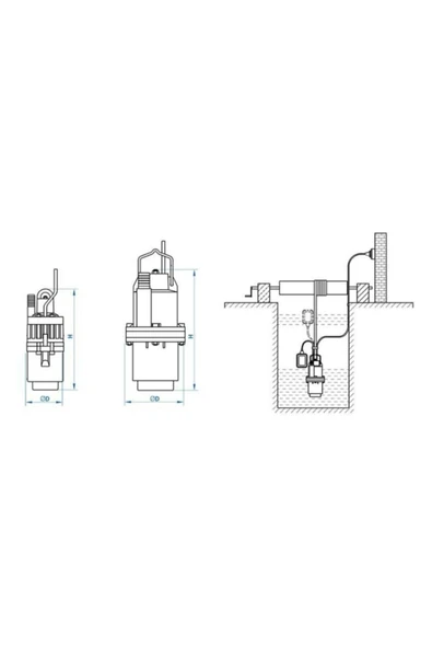 stilmax Germany Type Titreşimli Dalgıç Pompa Seti 1'' Düz Dalgıç Pompa Seti 50mt Su Basınc - Resim 4