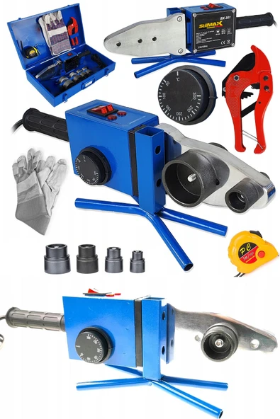 stilmax 2000Watt Çift Rezidanslı Hava Soğutmalı Isı Ayarlı PPRC Plastik Boru Kaynak Makinesi + Makas Metre ürün görseli 1