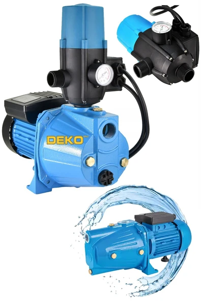 DEKO TURKEY 1.5HP Tam Otomatik Su Pompası Motoru – Metal Tirbün Yüksek Basınçlı Bahçe ve Ev Tipi Hidrofor Seti ürün görseli 1