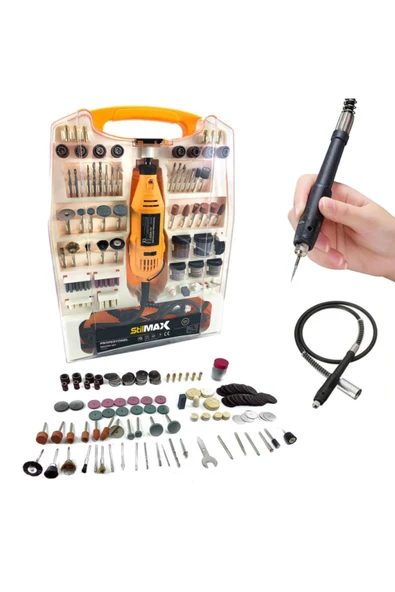 stilmax German 350 Parça 450 Watt 6 Kademe Devir Ayarlı Hobi Gravür Zımpara Taşlama Makinesi + Şaft ürün görseli 1