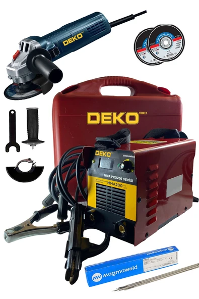 DEKO TURKEY Dkt201ht Çift Kartlı Ultrasuper Invertör Kaynak Makinesi 201 Amper + Taşlama Hediyeli 2 Yıl Garanti ürün görseli 1