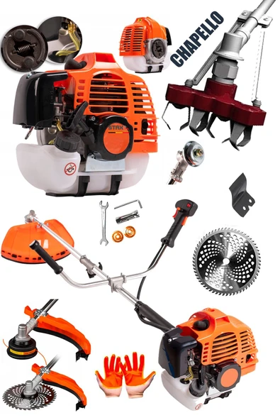stilmax Germany 4x4 Metal Şanzıman 20HPX Yan Tipi Benzinli Motorlu Ot Çalı Tırpanı + Chapello Eşeleme Başlık ürün görseli 1