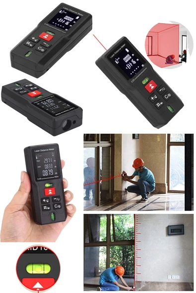 STAXX POWER 60Mt El Tipi Su Terazili Hafızalı Dijital Lazer Metre: Hassas ve Pratik Lazerli Mesafe Ölçüm Cihazı ürün görseli 1