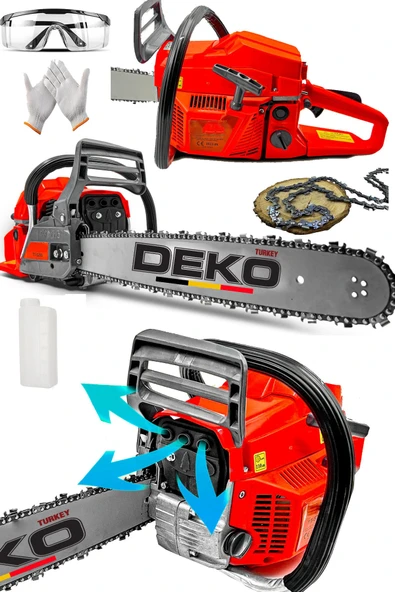 DEKO TURKEY Amerikan Karbüratörlü Turbo Dktx990 Benzinli Testere Ağaç Kesme Makinası Hızar Ormancı Kesim Motoru ürün görseli 1