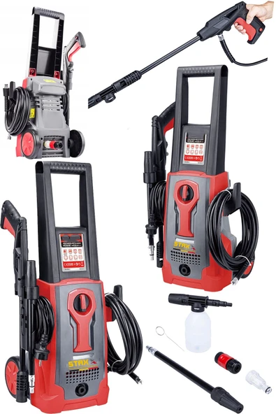 STAXX POWER Kömürsüz Motor 150 Bar Max Otomatik Soğutmalı Prof Yüksek Basınçlı Bahçe Ve Oto Yıkama Makinası ürün görseli 1
