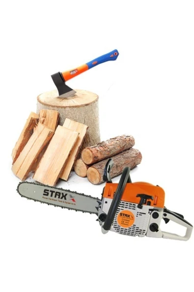 STAXX POWER Tt-58 4.3 Hp Ağaç Motoru 58 Cc Benzinli Testere Ağaç Odun Kesme Makinası + Fiber Saplı Balta ürün görseli 1
