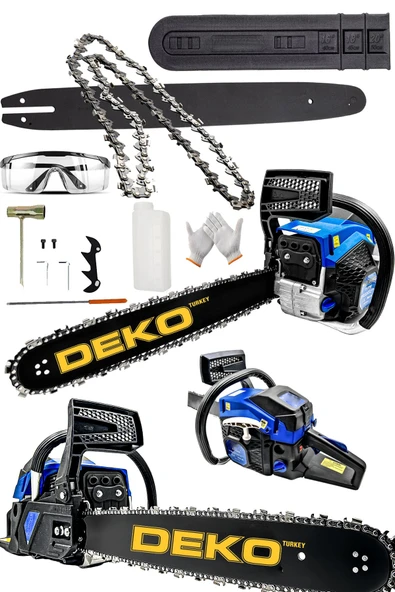 DEKO TURKEY Turbo Dkt6200 Çelik Krank Benzinli Ağaç Odun Dal Kesme Makinesi Motorlu Testere Zincirli Ağaç Kesme ürün görseli 1