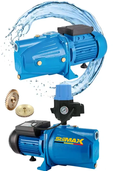 stilmax 1.5HP Su Motoru Otomatik Hidrofor Seti Metal Dişli Tirbün Paket Hidrofor Ev Bahçe Sulama Su Motoru ürün görseli 1