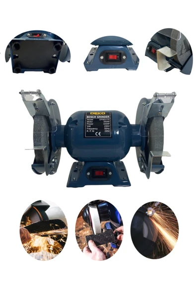 DEKO TURKEY Hybrid Tech 550watt Bakır Sargı Çark Motoru Balta Bıçak Bileme Taşlama Makinesi 175 Mm Çark Motoru ürün görseli 1
