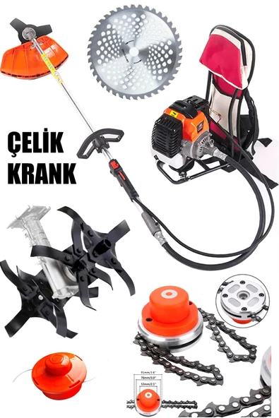STAXX POWER Turbo GT-14HPX Benzinli Çim Ot Çayır Biçme Sırt Tırpan Makinesi + Çapalama ve Canavar Başlık ürün görseli 1