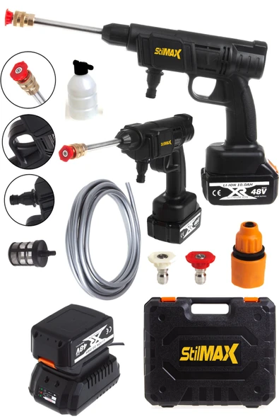 stilmax Stm48cw Brushless Motor Yüksek Basınçlı Oto Yıkama Makinesi Akülü Su Tabancası 55 Bar 48v 10ah ürün görseli 1
