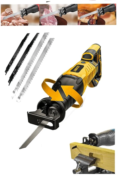 DEKO TURKEY Dkt1130 1100w Devir Ayarlı 180° Döner Başlıklı Tilki Kuyruğu Ahşap Metal Kemik Et Kesme + 5 Bıçak ürün görseli 1