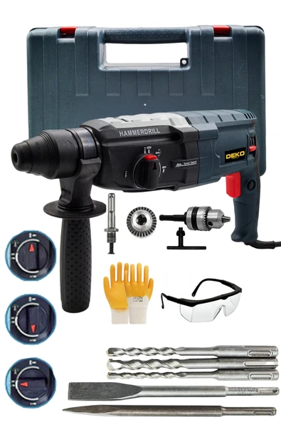 DEKO TURKEY Dkt3290 Metal Dişli Şanzıman Kırıcı Delici Darbeli Matkap 2-28mm Hilti 5.5 J 3500w + Mandren Hediye ürün görseli 1