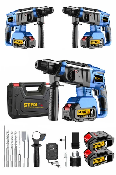 STAXX POWER Akt214a Kömürsüz Brushless Motorlu 21v 4ah 5j Akülü Kırıcı Delici Metal Dişli + Set Hediyeli ürün görseli 1