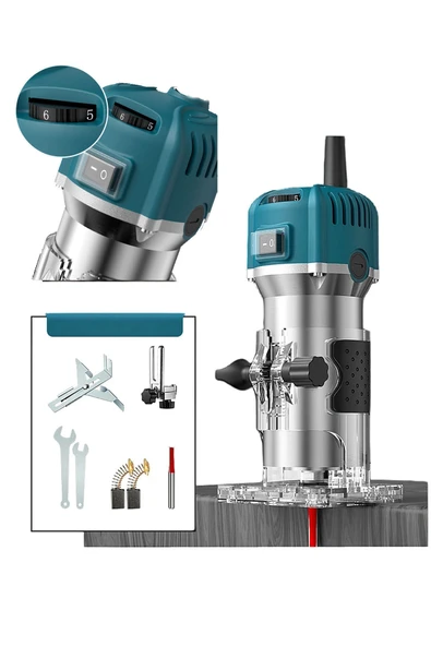 STAXX POWER 6 Kademe Devir Ayarlı 800w Bakır Sargı Formika Traşlama Freze Makinesi 6mm Pens 2 Yıl Garantili ürün görseli 1