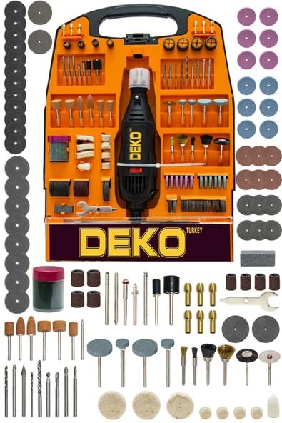 DEKO TURKEY Dekoturkey 400watt Devir Ayarli 300parça Hobi Gravür Seti El Motoru Mini Taşlama Seti Dkt-300pc ürün görseli 1