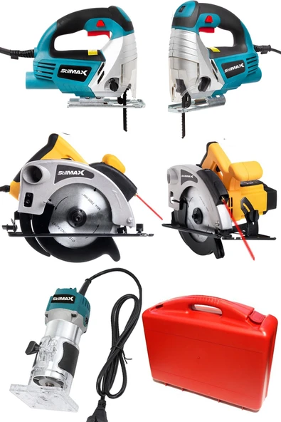 stilmax 3'lü Usta Marangoz Makine Seti Freze Formika + Ahşap Kesme Daire Testere + Ahşap Kesme Dekupaj Mak ürün görseli 1
