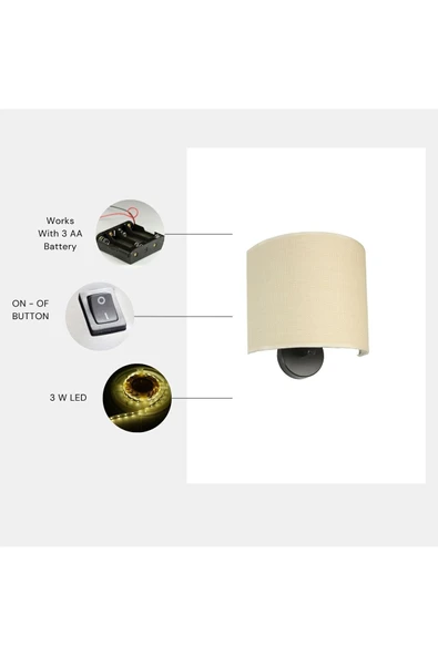 Lumexx YENİ BAMBU PİLLİ 05 ABAJURLU OVAL APLİK ürün görseli 1