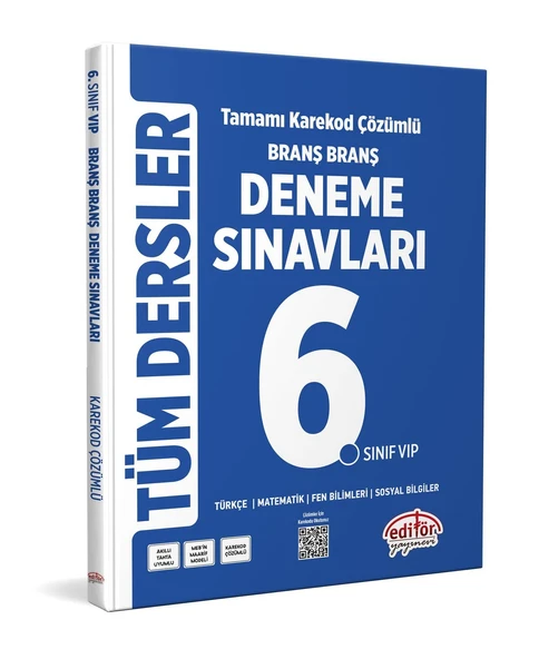 6. Sınıf Tüm Dersler Branş Branş Tamamı Çözümlü Deneme Sınavları Editör Yayınları ürün görseli 1