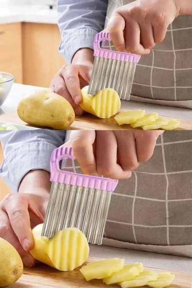 Cips Patates Doğrayıcı Chips Chopper Şekilli Sebze Ve Meyve Dilimleyici ürün görseli 1