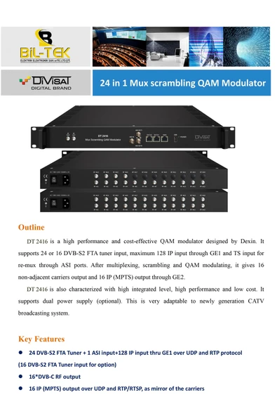 Dt- 2416 Qam Modülatör - 24 Frekans Giriş 16 Dvb-c Qam Çıkış ürün görseli 1