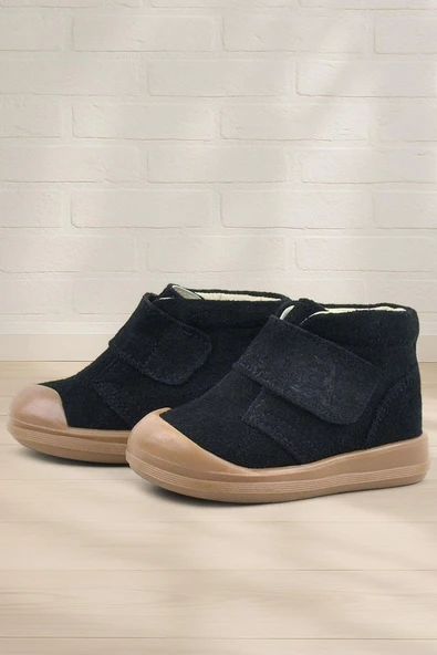 Rakerplus Yoohoo Hakiki Deri Siyah Cırtlı Unisex Bebek Bot ürün görseli 1