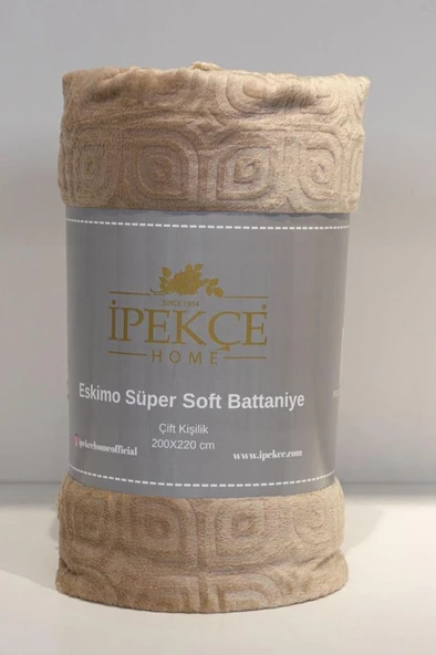 Eskimo Süper Soft Çift Kişilik 200x220 cm Battaniye Bej ürün görseli 1