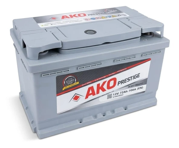 AKO Prestige 12 V 72 Ah 700 A (EN) EFB Start-Stop Akü ürün görseli 1