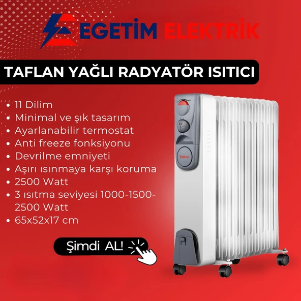 Taflan 11 Dilim 2500W Termostatlı Yağlı Radyatör - Resim 2