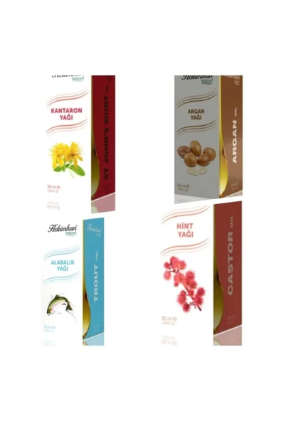 Kantaron 50 ml ve Argan 50 ml ve Alabalık 50 ml ve Hint 50 ml ürün görseli 1