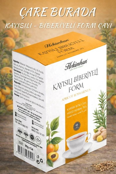 Hekimhan Kayısılı Biberiyeli Karışık Çay (45 Li Süzen Poşet) ürün görseli 1