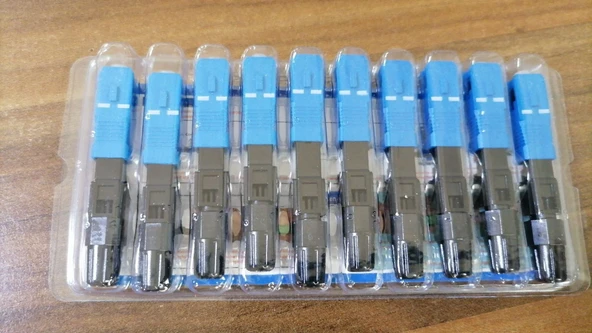 Anunnaki FTTH SC Mavi Fiber Optik Yüksek Hız Bağlantı Konnektörü 10 Adet Tek Modlu SC/APC Adaptörü 10'lu Set ürün görseli 1