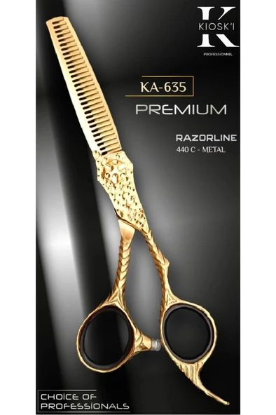 Kioski Profesyonel Premium Lüks Ara (Efile) Makas 440-C 6 Numara KA-635 ürün görseli 1