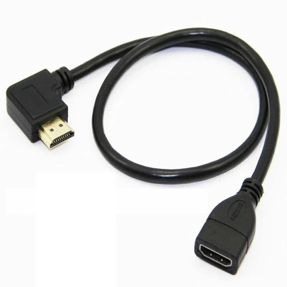 Anunnaki 90 Derece Sol Erkek Dişi HDMI Uzatma Kablosu 1 m Uzunluk 4K60Hz ürün görseli 1