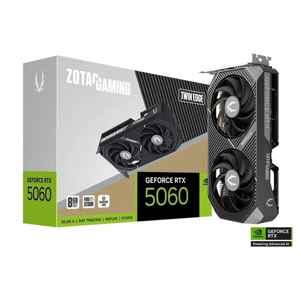ZOTAC RTX5060 8GB TWIN EDGE ZT-B50600E-10M GDDR7 128bit HDMI DP PCIe 5.0 ürün görseli 1