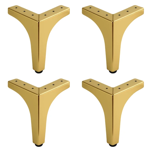 Dekor 17 cm Gold Altın 4 Adet SET Metal Mobilya Ayağı Dayanıklı Ayak Tasarım Koltuk Sehpa TV Ünitesi ürün görseli 1