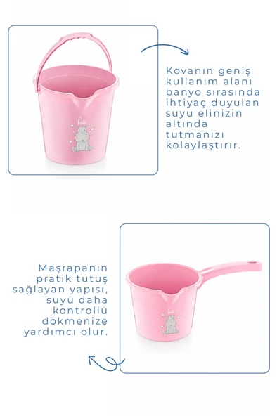 Babyjem Kova & Maşrapa Set Mat Pembe - Resim 5
