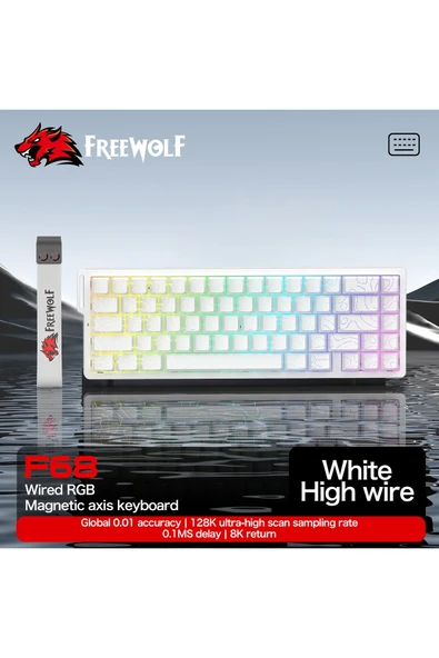 FreeWolf F68 Pro Oyun Klavyesi Manyetik Switch 3 Modlu Kablosuz Bluetooth Kablolu, 8K/1K RGB Klavye ürün görseli 1