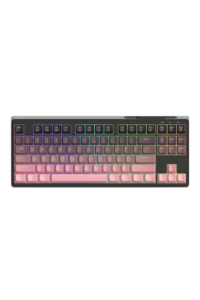 FreeWolf M87 2.4g Bt5.0 Çift Bağlantılı Tft Led Ekranlı Rainbow Gaming Oyuncu Klavye ürün görseli 1
