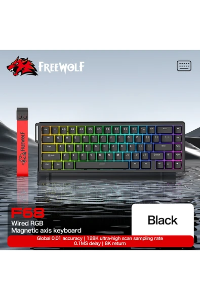 FreeWolf F68 Pro Oyun Klavyesi Manyetik Switch 3 Modlu Kablosuz Bluetooth Kablolu, 8K/1K RGB Klavye ürün görseli 1