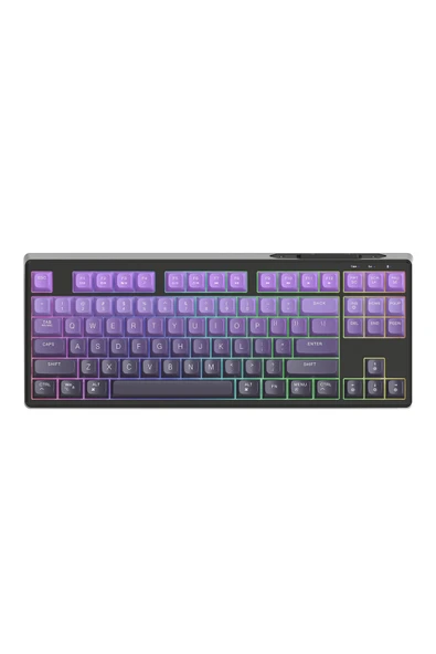 FreeWolf M87 2.4g Bt5.0 Çift Bağlantılı Tft Led Ekranlı Rainbow Gaming Oyuncu Klavye ürün görseli 1