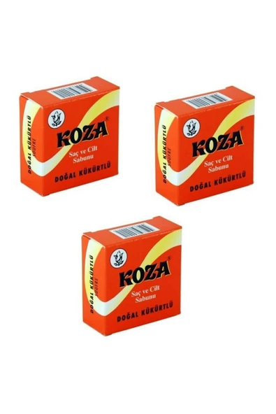 Koza Doğal Kükürtlü Sabun Saç Ve Cilt Sabunu 100Gr X 3 Adet ürün görseli 1