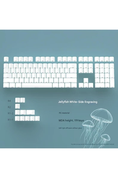 silabor 130 Keys Pudding Keycaps Klavye Tuş İki Renki Kalıplama Keycaps 15 ürün görseli 1