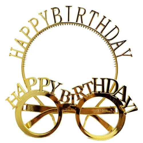 Happy Birthday Gözlük Ve Taç ürün görseli 1